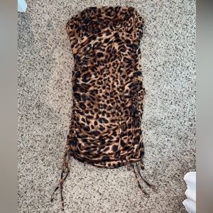 Cheetah tie side dress